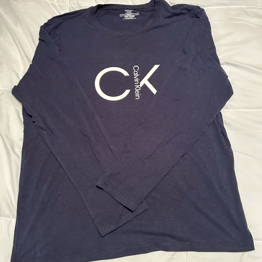 Calvin Klein Men's Dark Blue Long Sleeve Tee
